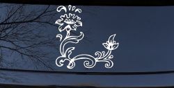 Flower Vine Corner Swirl Car or Truck Window Decal Sticker