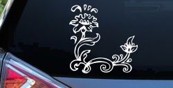 Flower Vine Corner Swirl Car or Truck Window Decal Sticker