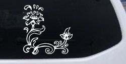Flower Vine Corner Swirl Car or Truck Window Decal Sticker