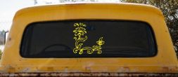 Flower Vine Corner Swirl Car or Truck Window Decal Sticker (Yellow)