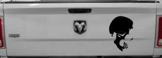 Skull Side View Car or Truck Window Decal Sticker (Black)