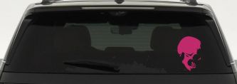 Skull Side View Car or Truck Window Decal Sticker (Hot Pink)