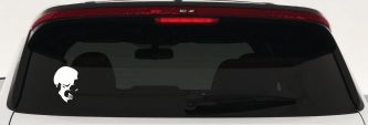 Skull Side View Car or Truck Window Decal Sticker (White)