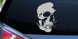 Skull Shadowed Decal for Car Truck Window Vinyl Sticker (Light Gray)
