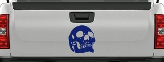 Skull Front View Skulls Car or Truck Window Decal Sticker (Navy)