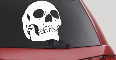 Front View Skull Decal - Car Truck Window Vinyl Sticker
