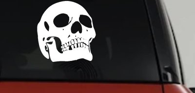 Front View Skull Decal - Car Truck Window Vinyl Sticker