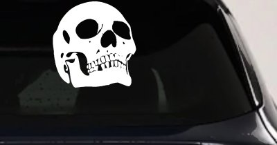 Front View Skull Decal - Car Truck Window Vinyl Sticker