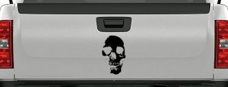 Skull Shadow Skulls Car or Truck Window Decal Sticker (Black)