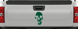 Skull Shadow Skulls Car or Truck Window Decal Sticker (Dark Green)