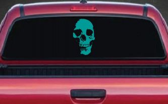 Skull Shadow Skulls Car or Truck Window Decal Sticker (Turquoise)