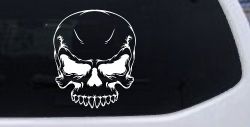 Mean Looking Skull Car or Truck Window Decal Sticker