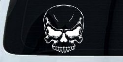 Mean Looking Skull Car or Truck Window Decal Sticker