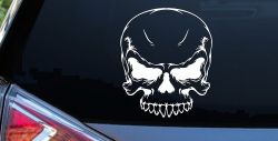 Mean Looking Skull Car or Truck Window Decal Sticker