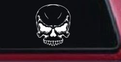 Mean Looking Skull Car or Truck Window Decal Sticker