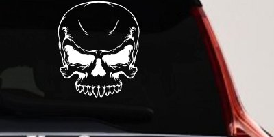 Mean Skull Decal for Car Truck Window Vinyl Sticker