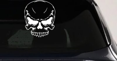 Mean Skull Decal for Car Truck Window Vinyl Sticker