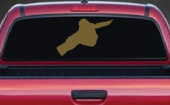 Snowboarding Car or Truck Window Decal Sticker (Gold)