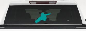 Snowboarding Car or Truck Window Decal Sticker (Turquoise)