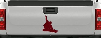 Snowboarding Car or Truck Window Decal Sticker (Purple Red)