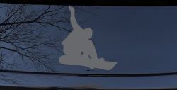 Snowboarding Car or Truck Window Decal Sticker (Silver)