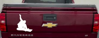 Snowboarding Car or Truck Window Decal Sticker (White)