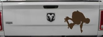 Skateboarding Car or Truck Window Decal Sticker (Brown)