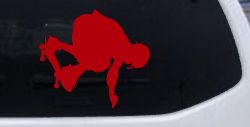 Skateboarding Decal Car Truck Window Vinyl Sticker Fun Ride (Red)