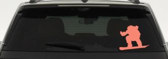 Snowboarding Sports Car or Truck Window Decal Sticker (Coral)