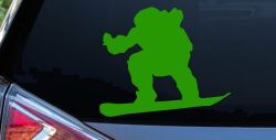 Snowboarding Sports Car or Truck Window Decal Sticker (Lime)