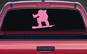 Snowboarding Sports Car or Truck Window Decal Sticker (Pink)