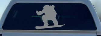 Snowboarding Sports Car or Truck Window Decal Sticker (Telegrey)