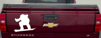 Snowboarding Sports Car or Truck Window Decal Sticker (White)