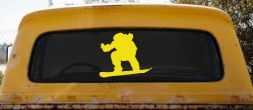 Snowboarding Sports Car or Truck Window Decal Sticker (Yellow)