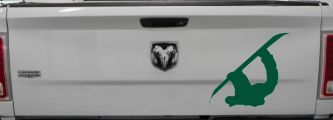 Snowboarding Car or Truck Window Decal Sticker (Dark Green)