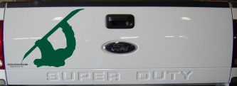 Snowboarding Car or Truck Window Decal Sticker (Dark Green)