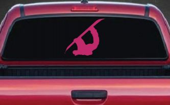 Snowboarding Car or Truck Window Decal Sticker (Hot Pink)