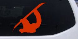 Snowboarding Car or Truck Window Decal Sticker (Orange Red)