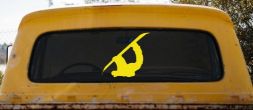 Snowboarding Car or Truck Window Decal Sticker (Yellow)