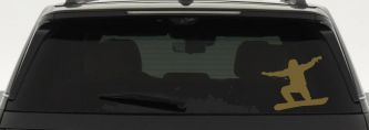 Snowboarding Car or Truck Window Decal Sticker (Gold)