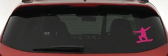 Snowboarding Car or Truck Window Decal Sticker (Hot Pink)