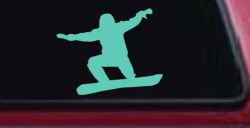 Snowboarding Vinyl Decal for Car Truck Window - Sticker Snowboarder (Mint)