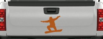 Snowboarding Car or Truck Window Decal Sticker (Nut Brown)