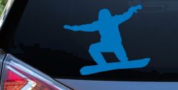 Snowboarding Car or Truck Window Decal Sticker (Sky Blue)