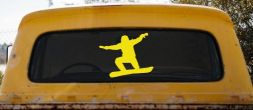 Snowboarding Car or Truck Window Decal Sticker (Yellow)