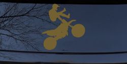 Moto X Freestyle Trick Car or Truck Window Decal Sticker (Gold)