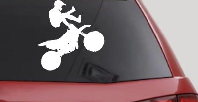 Moto X Freestyle Trick Decal Sticker Car Truck Window Vinyl (White)