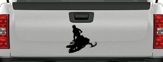 Snowmobile Trick Vinyl Decal - Car Truck Window Sticker - Extreme Sports (Black)