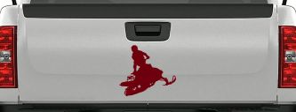 Snowmobile Trick Vinyl Decal - Car Truck Window Sticker - Extreme Sports (Burgundy)
