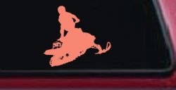 Snowmobile Trick Sports Car or Truck Window Decal Sticker (Coral)